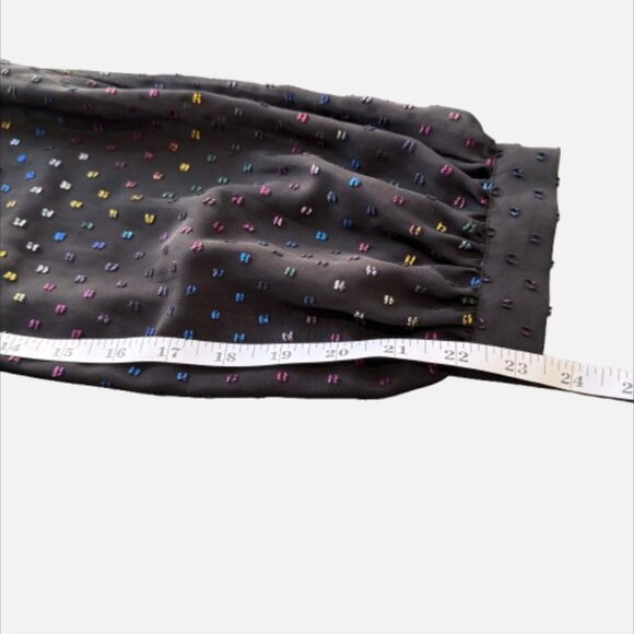 ModCloth L/S Rainbow Dots Semi Sheer Black Whimsigoth Witch Midi Dress (Size 2X) - Picture 15 of 16